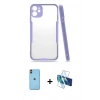 MARSİLYAN™- iPhone 11 Kılıf Atlas Asil Serisi - Siyah 3D Antistatik Seramik Nano Ekran Koruyucu + Neon Fosforlu Kamera Lens - TU