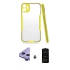 MARSİLYAN™- iPhone 11 Kılıf Atlas Asil Serisi - Siyah 6D Antistatik Mat Seramik Hayalet Nano Ekran Koruyucu + Raze Metal Kamera Lens - MR