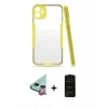 MARSİLYAN™- iPhone 11 Kılıf Atlas Asil Serisi - Siyah 6D Antistatik Mat Seramik Hayalet Nano Ekran Koruyucu + Raze Metal Kamera Lens - KI