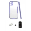 MARSİLYAN™- iPhone 11 Kılıf Atlas Asil Serisi - Siyah 6D Antistatik Mat Seramik Hayalet Nano Ekran Koruyucu + Renkli Kamera Lens Koruma Cam - SI