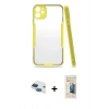 MARSİLYAN™- iPhone 11 Kılıf Atlas Asil Serisi - Siyah 6D Mat Seramik Hayalet Nano Ekran Koruyucu + Pers Alüminyum Kamera Lens - LT