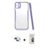 MARSİLYAN™- iPhone 11 Kılıf Atlas Asil Serisi - Siyah 6D Mat Seramik Hayalet Nano Ekran Koruyucu + Pers Alüminyum Kamera Lens - LT