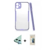 MARSİLYAN™- iPhone 11 Kılıf Atlas Asil Serisi - Siyah 6D Mat Seramik Hayalet Nano Ekran Koruyucu + Raze Metal Kamera Lens - MI