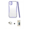 MARSİLYAN™- iPhone 11 Kılıf Atlas Asil Serisi - Siyah 6D Mat Seramik Hayalet Nano Ekran Koruyucu + Pers Alüminyum Kamera Lens - GD