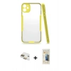 MARSİLYAN™- iPhone 11 Kılıf Atlas Asil Serisi - Siyah 6D Mat Seramik Hayalet Nano Ekran Koruyucu + Pers Alüminyum Kamera Lens - GD