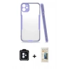 MARSİLYAN™- iPhone 11 Kılıf Atlas Asil Serisi - Siyah 6D Mat Seramik Hayalet Nano Ekran Koruyucu + PVD Metal Kamera Lens - MI