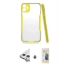 MARSİLYAN™- iPhone 11 Kılıf Atlas Asil Serisi - Siyah 6D Mat Seramik Hayalet Nano Ekran Koruyucu + Raze Metal Kamera Lens - GS