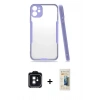 MARSİLYAN™- iPhone 11 Kılıf Atlas Asil Serisi - Siyah 6D Mat Seramik Hayalet Nano Ekran Koruyucu + PVD Metal Kamera Lens - SH