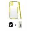 MARSİLYAN™- iPhone 11 Kılıf Atlas Asil Serisi - Siyah 6D Mat Seramik Hayalet Nano Ekran Koruyucu + PVD Metal Kamera Lens - SH
