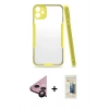 MARSİLYAN™- iPhone 11 Kılıf Atlas Asil Serisi - Siyah 6D Mat Seramik Hayalet Nano Ekran Koruyucu + Raze Metal Kamera Lens - SH