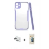 MARSİLYAN™- iPhone 11 Kılıf Atlas Asil Serisi - Siyah 6D Mat Seramik Hayalet Nano Ekran Koruyucu + Pers Alüminyum Kamera Lens - YL