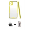 MARSİLYAN™- iPhone 11 Kılıf Atlas Asil Serisi - Siyah Bilvis 3D Cam Ekran Koruyucu + Kamera Lens Koruma Cam - SF