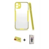 MARSİLYAN™- iPhone 11 Kılıf Atlas Asil Serisi - Siyah Bilvis 3D Cam Ekran Koruyucu + Rainbow Kamera Lens Koruma Cam - KI