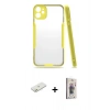 MARSİLYAN™- iPhone 11 Kılıf Atlas Asil Serisi - Siyah Bilvis 3D Cam Ekran Koruyucu + Renkli Kamera Lens Koruma Cam - TU