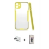 MARSİLYAN™- iPhone 11 Kılıf Atlas Asil Serisi - Siyah Bilvis 3D Cam Ekran Koruyucu + Pers Alüminyum Kamera Lens - YL
