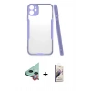 MARSİLYAN™- iPhone 11 Kılıf Atlas Asil Serisi - Siyah Bilvis 3D Mat Cam Ekran Koruyucu + Raze Metal Kamera Lens - KI