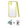 MARSİLYAN™- iPhone 11 Kılıf Atlas Asil Serisi - Siyah Bilvis 3D Mat Cam Ekran Koruyucu + Raze Metal Kamera Lens - KI