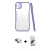 MARSİLYAN™- iPhone 11 Kılıf Atlas Asil Serisi - Siyah Bilvis 3D Mat Cam Ekran Koruyucu + Pers Alüminyum Kamera Lens - LT