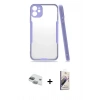 MARSİLYAN™- iPhone 11 Kılıf Atlas Asil Serisi - Siyah Bilvis 3D Mat Cam Ekran Koruyucu + Pers Alüminyum Kamera Lens - YL