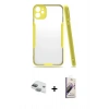 MARSİLYAN™- iPhone 11 Kılıf Atlas Asil Serisi - Siyah Bilvis 3D Mat Cam Ekran Koruyucu + Pers Alüminyum Kamera Lens - YL