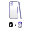 MARSİLYAN™- iPhone 11 Kılıf Atlas Asil Serisi - Siyah Bilvis 5in1 3D Magic Cam Ekran Koruyucu + PVD Metal Kamera Lens - YL