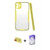 MARSİLYAN™- iPhone 11 Kılıf Atlas Asil Serisi - Siyah Bilvis 5in1 3D Magic Cam Ekran Koruyucu + Rainbow Kamera Lens Koruma Cam - KI