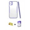 MARSİLYAN™- iPhone 11 Kılıf Atlas Asil Serisi - Siyah Bilvis 5in1 3D Magic Cam Ekran Koruyucu + Rainbow Kamera Lens Koruma Cam - KI