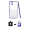 MARSİLYAN™- iPhone 11 Kılıf Atlas Asil Serisi - Siyah Bilvis 5in1 5D Magic Hayalet Cam Ekran Koruyucu + PVD Metal Kamera Lens - MI