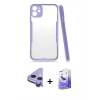 MARSİLYAN™- iPhone 11 Kılıf Atlas Asil Serisi - Siyah Bilvis 5in1 5D Magic Hayalet Cam Ekran Koruyucu + Raze Metal Kamera Lens - MR