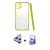 MARSİLYAN™- iPhone 11 Kılıf Atlas Asil Serisi - Siyah Bilvis 5in1 5D Magic Hayalet Cam Ekran Koruyucu + Raze Metal Kamera Lens - MR