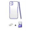 MARSİLYAN™- iPhone 11 Kılıf Atlas Asil Serisi - Siyah Bilvis 5in1 5D Magic Hayalet Cam Ekran Koruyucu + Renkli Kamera Lens Koruma Cam - SI