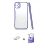 MARSİLYAN™- iPhone 11 Kılıf Atlas Asil Serisi - Siyah Bilvis 5in1 5D Magic Hayalet Cam Ekran Koruyucu + Renkli Kamera Lens Koruma Cam - TU