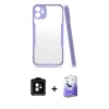 MARSİLYAN™- iPhone 11 Kılıf Atlas Asil Serisi - Siyah Bilvis 5in1 5D Magic Hayalet Cam Ekran Koruyucu + PVD Metal Kamera Lens - TU
