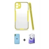 MARSİLYAN™- iPhone 11 Kılıf Atlas Asil Serisi - Siyah Bilvis 5in1 5D Magic Hayalet Cam Ekran Koruyucu + Neon Fosforlu Kamera Lens - YL