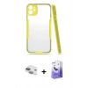 MARSİLYAN™- iPhone 11 Kılıf Atlas Asil Serisi - Siyah Bilvis 5in1 5D Magic Hayalet Cam Ekran Koruyucu + Pers Alüminyum Kamera Lens - YL