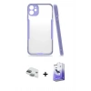 MARSİLYAN™- iPhone 11 Kılıf Atlas Asil Serisi - Siyah Bilvis 5in1 5D Magic Hayalet Cam Ekran Koruyucu + Pers Alüminyum Kamera Lens - YL