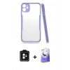 MARSİLYAN™- iPhone 11 Kılıf Atlas Asil Serisi - Siyah Bilvis 5in1 5D Magic Hayalet Cam Ekran Koruyucu + PVD Metal Kamera Lens - YL