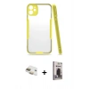 MARSİLYAN™- iPhone 11 Kılıf Atlas Asil Serisi - Siyah Bilvis Hayalet Cam Ekran Koruyucu + Pers Alüminyum Kamera Lens - GD