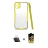 MARSİLYAN™- iPhone 11 Kılıf Atlas Asil Serisi - Siyah Buffer Cam Ekran Koruyucu + Kamera Lens Koruma Cam - SF