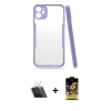 MARSİLYAN™- iPhone 11 Kılıf Atlas Asil Serisi - Siyah Buffer Cam Ekran Koruyucu + Kamera Lens Koruma Cam - SF