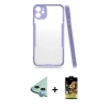 MARSİLYAN™- iPhone 11 Kılıf Atlas Asil Serisi - Siyah Buffer Cam Ekran Koruyucu + Raze Metal Kamera Lens - MI