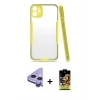 MARSİLYAN™- iPhone 11 Kılıf Atlas Asil Serisi - Siyah Buffer Cam Ekran Koruyucu + Raze Metal Kamera Lens - MR