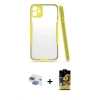 MARSİLYAN™- iPhone 11 Kılıf Atlas Asil Serisi - Siyah Buffer Cam Ekran Koruyucu + Pers Alüminyum Kamera Lens - GI
