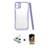 MARSİLYAN™- iPhone 11 Kılıf Atlas Asil Serisi - Siyah Buffer Cam Ekran Koruyucu + Raze Metal Kamera Lens - GS