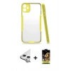 MARSİLYAN™- iPhone 11 Kılıf Atlas Asil Serisi - Siyah Buffer Cam Ekran Koruyucu + Raze Metal Kamera Lens - GS