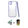 MARSİLYAN™- iPhone 11 Kılıf Atlas Asil Serisi - Siyah Buffer Cam Ekran Koruyucu + Raze Metal Kamera Lens - KI