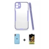 MARSİLYAN™- iPhone 11 Kılıf Atlas Asil Serisi - Siyah Buffer Cam Ekran Koruyucu + Neon Fosforlu Kamera Lens - TU