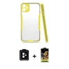 MARSİLYAN™- iPhone 11 Kılıf Atlas Asil Serisi - Siyah Buffer Cam Ekran Koruyucu + PVD Metal Kamera Lens - TU
