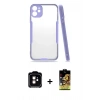 MARSİLYAN™- iPhone 11 Kılıf Atlas Asil Serisi - Siyah Buffer Cam Ekran Koruyucu + PVD Metal Kamera Lens - TU