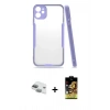 MARSİLYAN™- iPhone 11 Kılıf Atlas Asil Serisi - Siyah Buffer Cam Ekran Koruyucu + Pers Alüminyum Kamera Lens - YL
